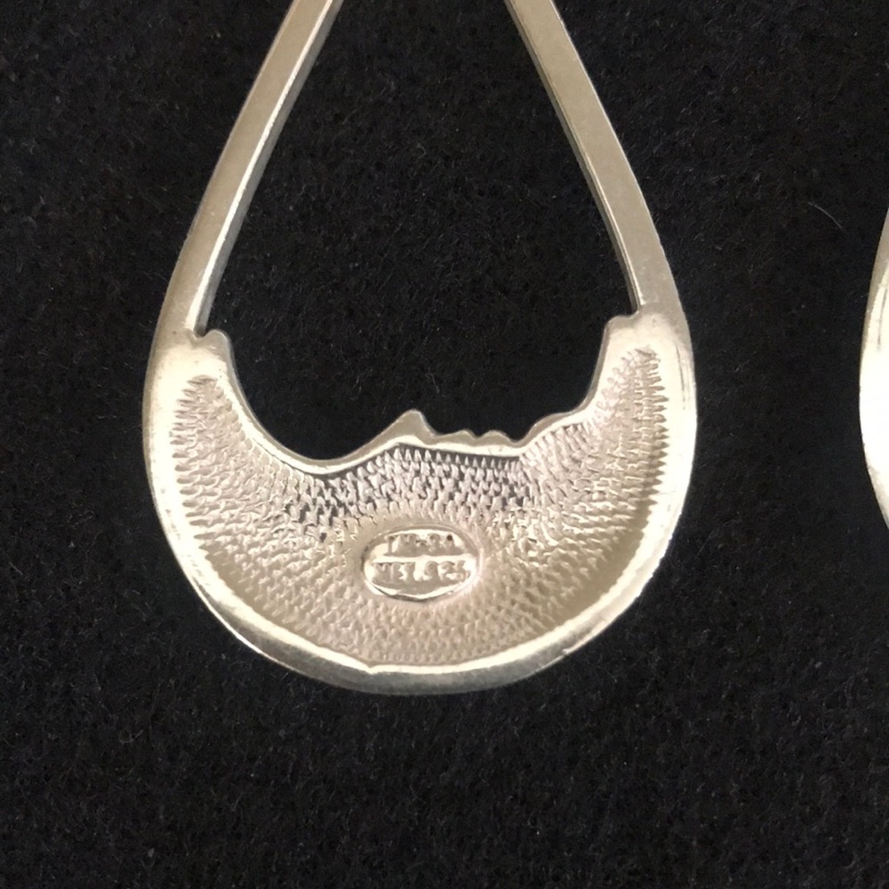 Sterling Silver Sun Moon dangle earrings. - Picture 6 of 8